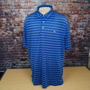 Southern Tide Club Skipjack Polo Golf Shirt Mimosa Hills Blue Striped Mens XL